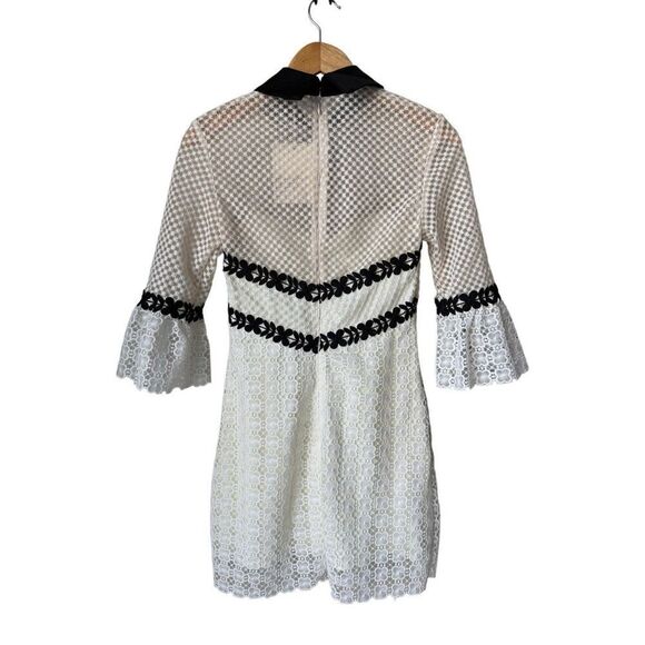 Avantlook Monochrome Petal Mini Lace Dress Size S - Picture 8 of 12